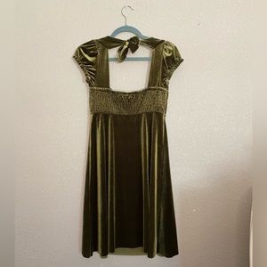 Free People Green Velvet Dress